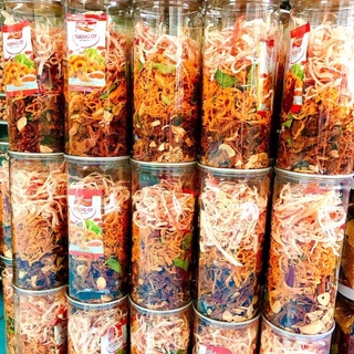 KHÔ MIX 3 VỊ HEO CHÁY TỎI - MỰC HẤP NƯỚC DỪA - GÀ XÉ LÁ CHANH (ẢNH THẬT)