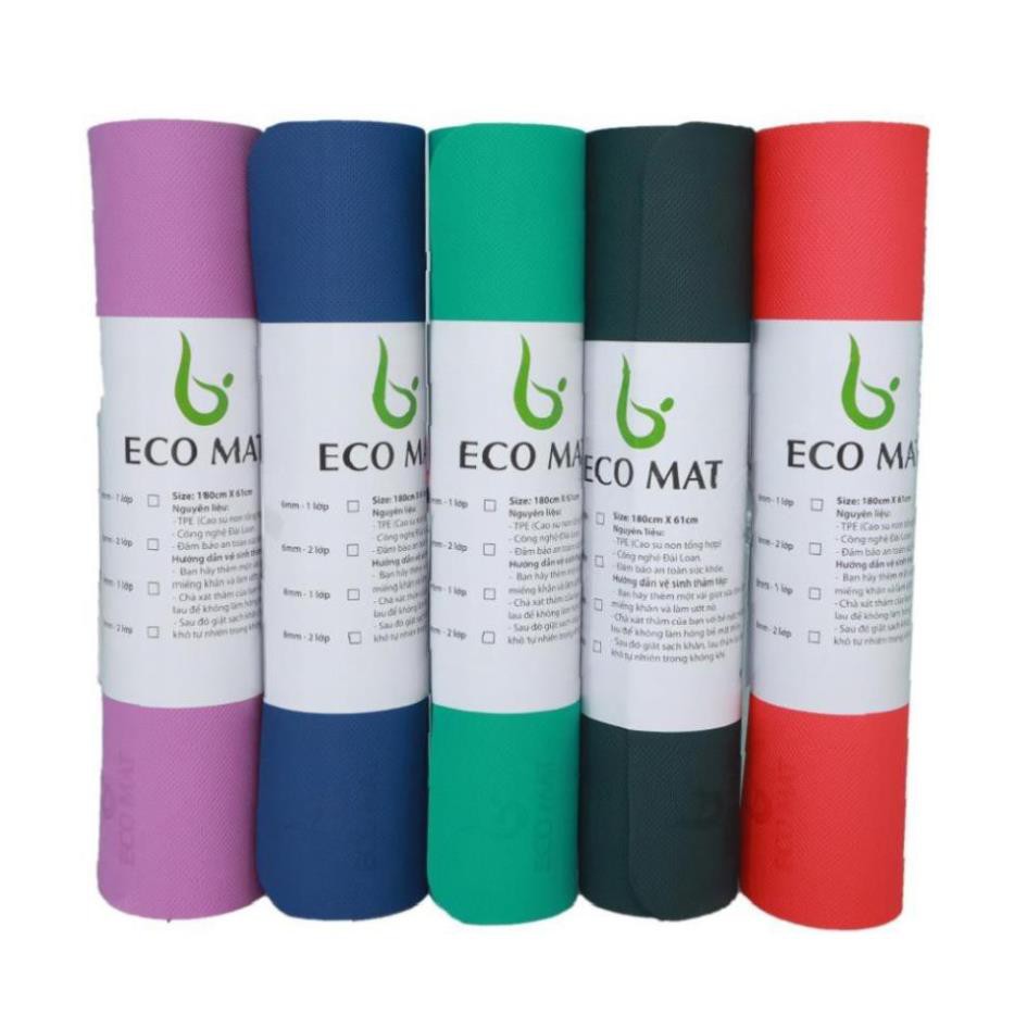 Thảm Tập Yoga S3ECO8MMTRON ECO MAT [FREESHIP] Thảm Chất Liệu TPE Cao Su Tổng Hợp [Tặng Kèm Dây Cột Và Túi Đựng Cao Cấp]