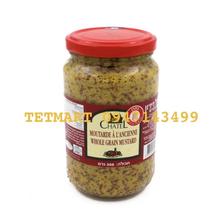 Mù tạt hạt nguyên hạt Dijon Chatel 370g (Whole grain mustard)