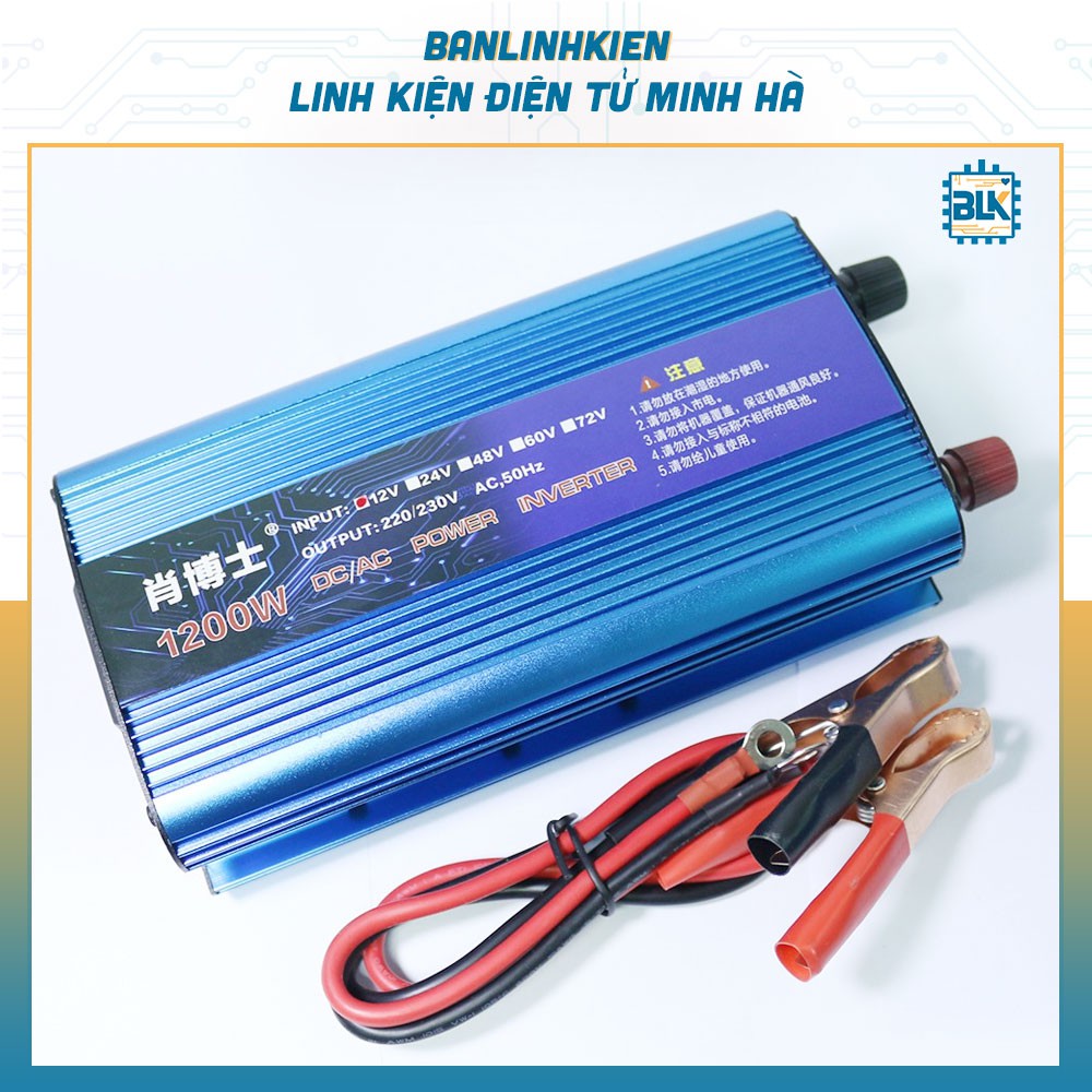 Kích Điện Xung Vuông 12V-220V 1200W Có Led