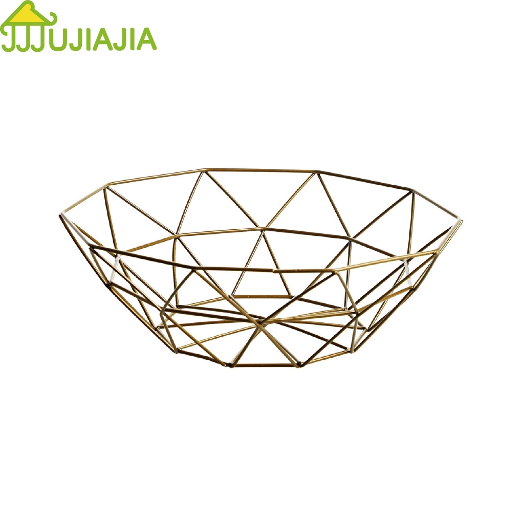 Giỏ Đựng Trái Cây JUJIAJIA Để Bàn Trang Trí Phòng Khách Sáng Tạo Phong Cách Bắc Âu Thiết Rỗng Thoát Nước