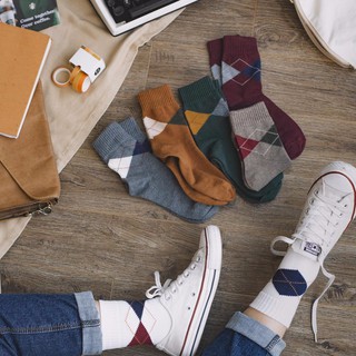 Tất cao cổ quả trám Classic Argyle