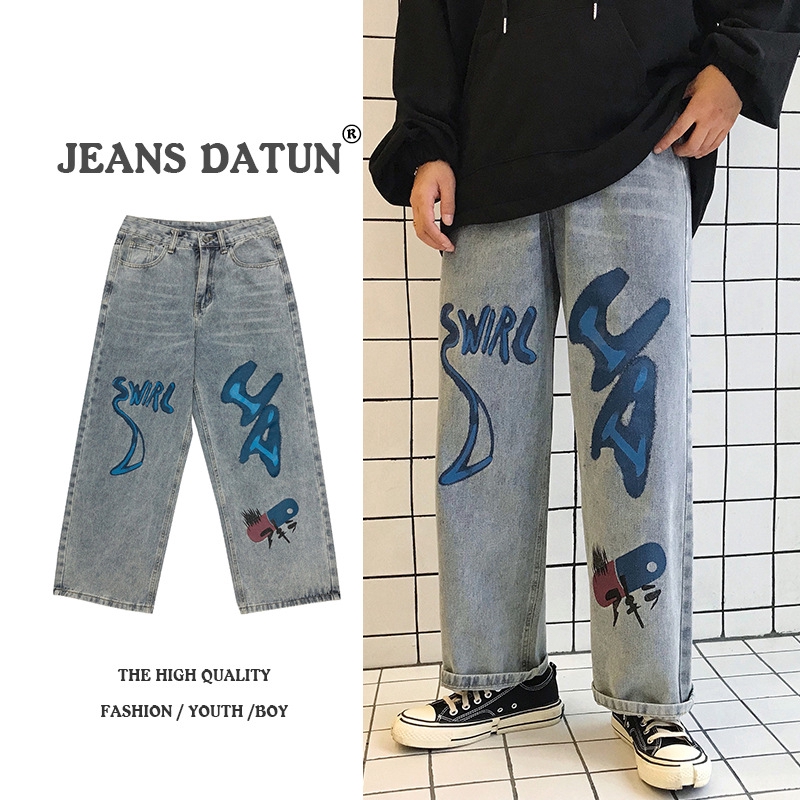 Quần Jeans in họa tiết Graffiti thời trang thu đông cho nam | BigBuy360 - bigbuy360.vn