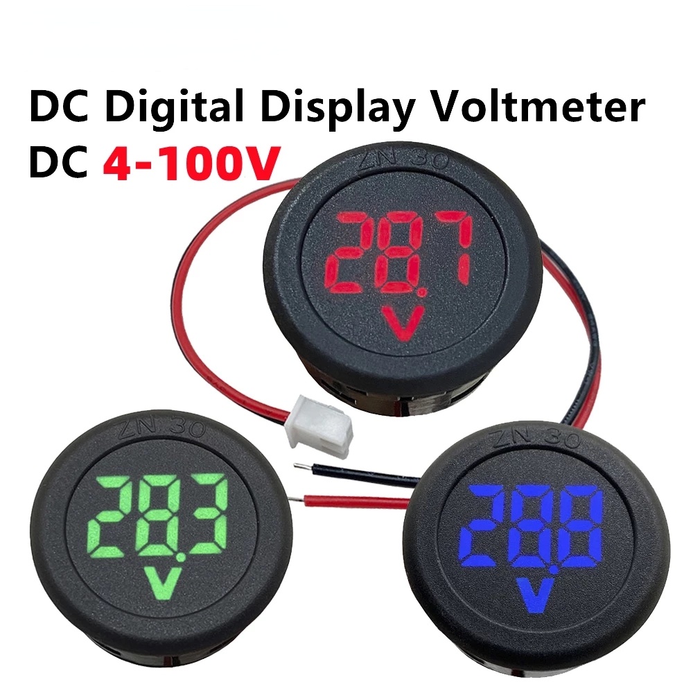 Vôn Kế Kỹ Thuật Số Hai Dây DC 4-100V Có Đèn LED Chất Lượng Cao Sự Bảo Vệ