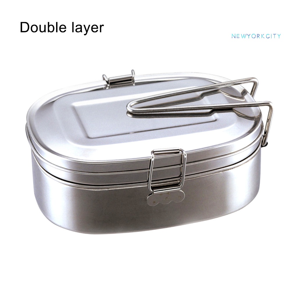 Hộp Đựng Thức Ăn Trưa Hình Chữ Nhật Bằng Thép Không Gỉ