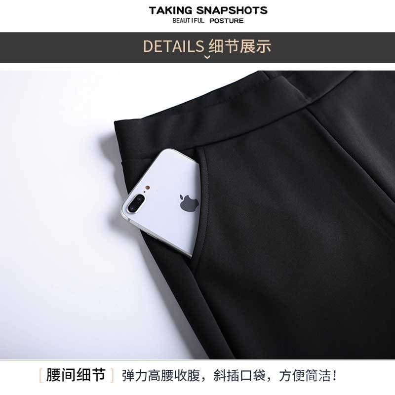 Quần Dài Ống Loe Lưng Cao Dáng Rộng Màu Đen Phong Cách Hàn Quốc Thời Trang Mùa Xuân Cho Nữ