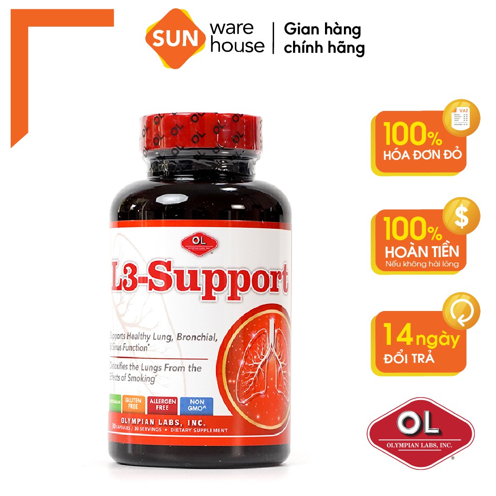 Viên Uống Hỗ Trợ Chức Năng Phổi, Phế Quản Và Xoang Olympian labs L3 Support 30 Viên