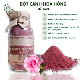 Mask bột hoa hồng sấy lạnh nguyên chất MỘC - dưỡng trắng da, mờ thâm nám, nâng cơ và ngăn ngừa nếp nhăn chai 100/200ml