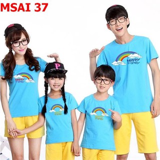 Áo gia đình happy family cầu vòng 37