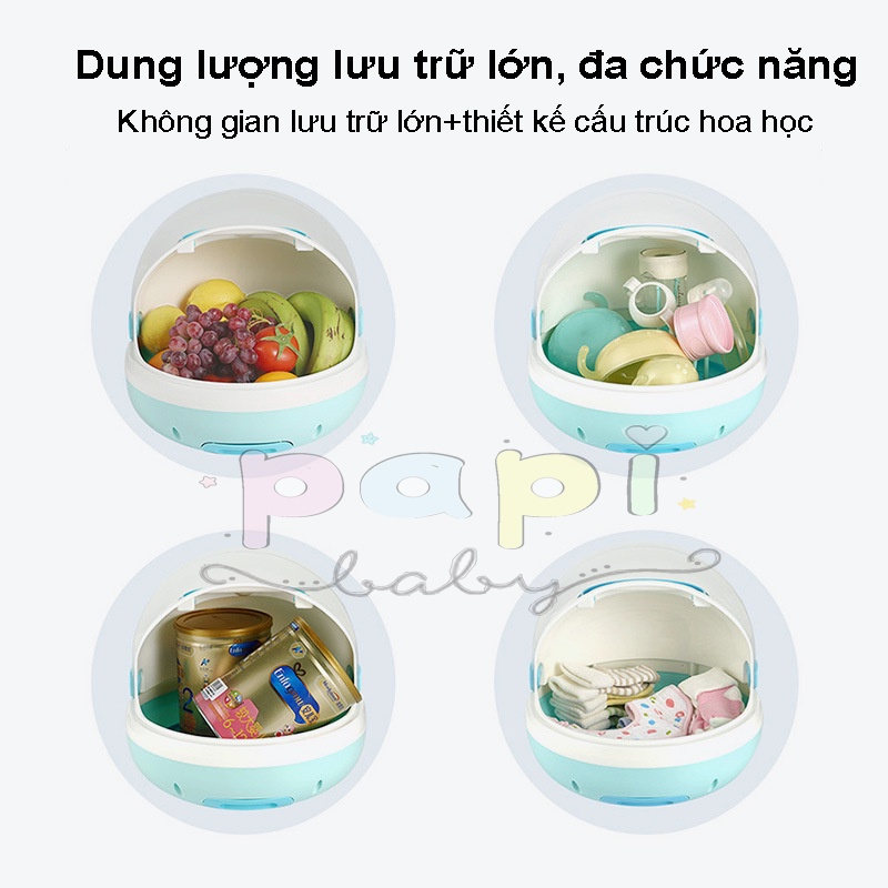 Khay đựng bình sữa CÓ NẮP ĐẬY, ĐA NĂNG, khay úp bình sữa gấu