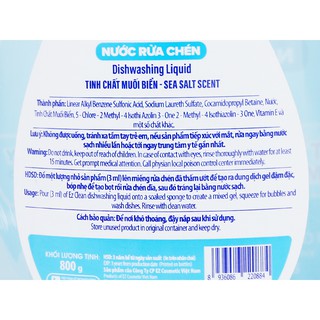 Nước rửa chén Ez Clean hương muối biển 800ml