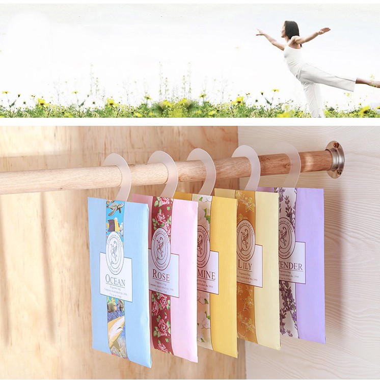 Túi thơm thảo mộc tự nhiên nhiều mùi có móc treo phòng, treo tủ quần áo