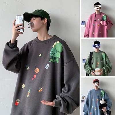 Áo len nỉ tay dài phong cách hiphop dáng rộng M-5XL thời trang Thu Đông cho mọi giới tính