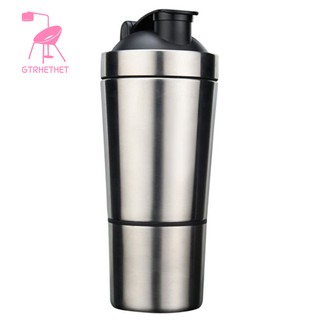 Bình lắc uống protein có bóng trộn bằng thép không gỉ
