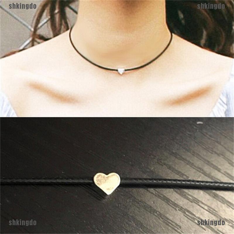 THINH Vòng Cổ Choker Dây Giả Da Phong Cách Vintage