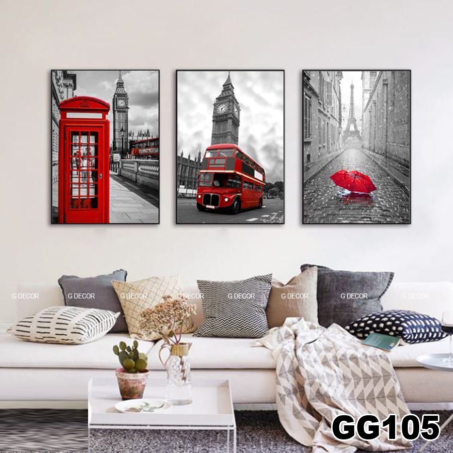 Tranh treo tường canvas 3 bức phong cách hiện đại Bắc Âu 194, tranh decor trang trí phòng khách, phòng ngủ, phòng ăn