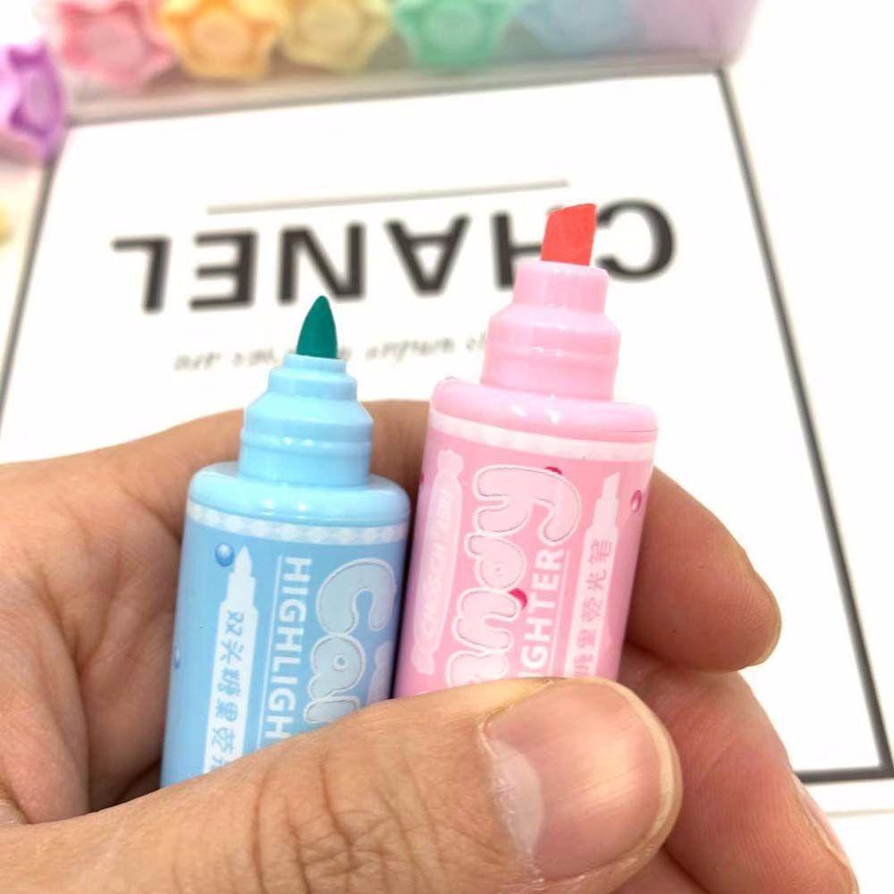 Set 6 Bút Đánh Dấu Hai Đầu Kèm 6 Bút Dạ Quang Tự Lắp Ráp