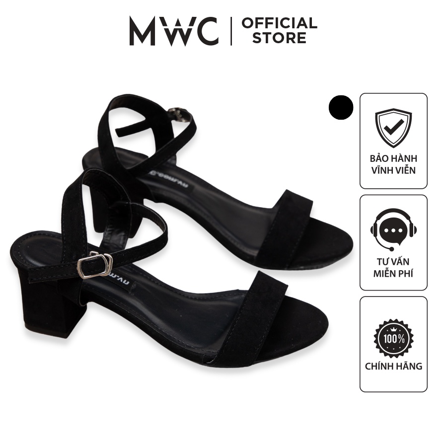 Giày MWC 3965 - Giày Cao Gót 5cm , Giày Sandal Quai Ngang Đế Vuông
