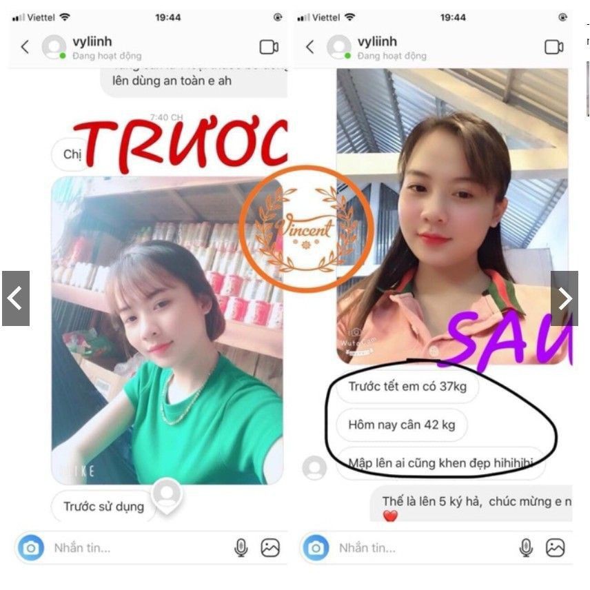 Thảo dược tăng cân Vincent 15 ngày và 30 ngày