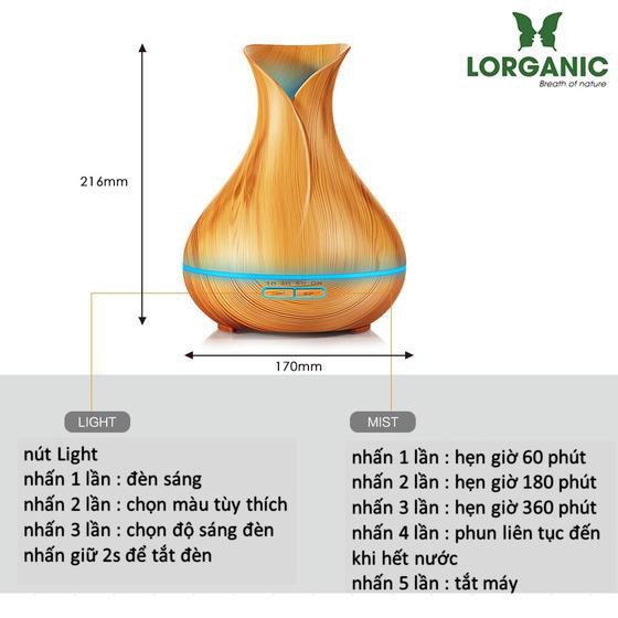 Máy Khuếch Tán Tinh Dầu, Máy Xông Tinh Dầu Phun Sương Hình Búp Sen 400ml Làm Ẩm, Làm Đẹp Da, Thanh Lọc