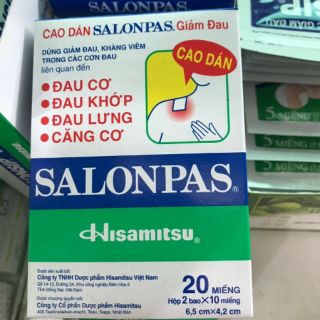 Cao dán SALONPAS hộp 20 miếng