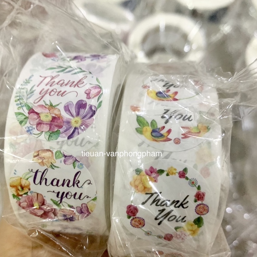 [Mẫu 16-&gt;40] Cuộn (500 tem) Sticker Thank You Dùng Để Trang Trí/ Quà Tặng/ Gói Hàng Tem Cám ơn - P2