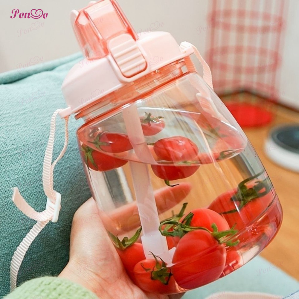 Bình nước có ống hút kiểu dáng dễ thương sử dụng tiện lợi