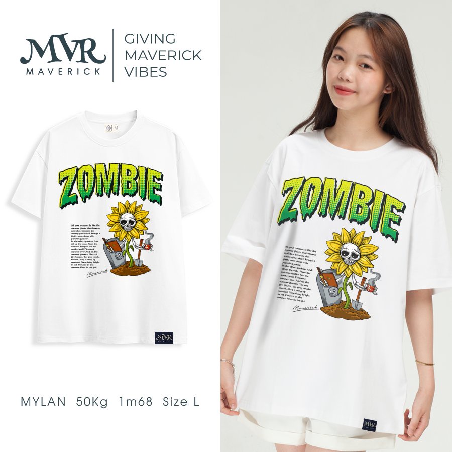 Áo thun zombie nam nữ đẹp hoa hướng dương mùa hè phôm rộng local brand mvr áo phông unisex TT8008
