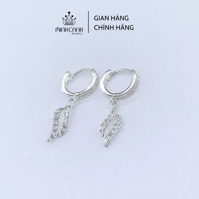 Bông Tai Bạc Nữ Dạng Sóng Khóa Bấm Tròn - Minh Canh Jewelry