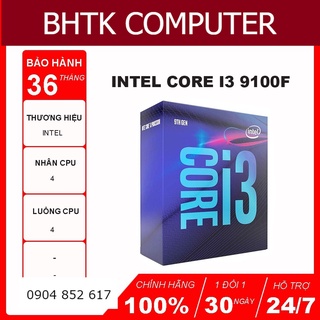 Mua  NEW - FULL BOX  CPU Intel Core i3-9100F (3.6Ghz  4 nhân 4 luồng  6MB Cache  65W) - Socket Intel LGA 1151-v2 Chính hãng