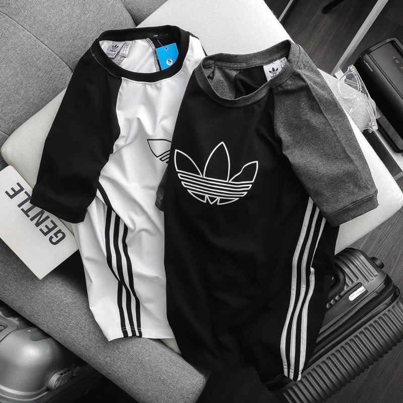 Áo thun cộc tay Raglan Ad chất cotton 4 chiều full tag made in cambodia