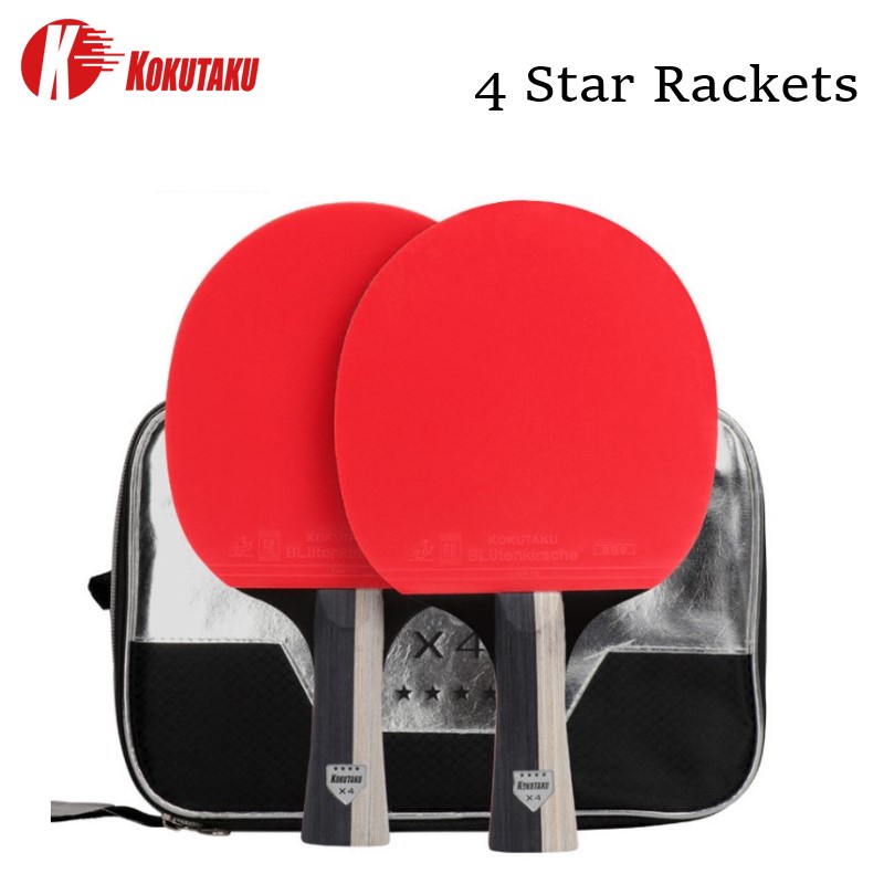 Bộ Vợt Đánh Bóng Bàn Kokutku 4/5/6 Star ITTF Ping Pong Bat Profes Bằng Cao Su 868