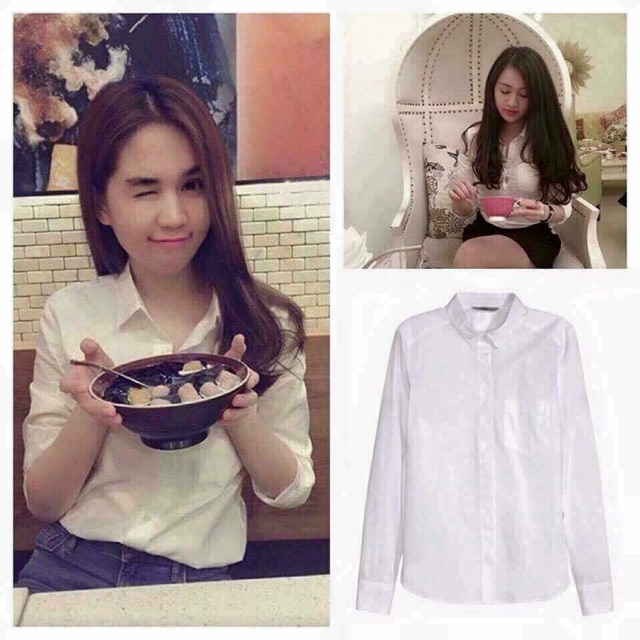 sơ mi trắng HM cổ đức
