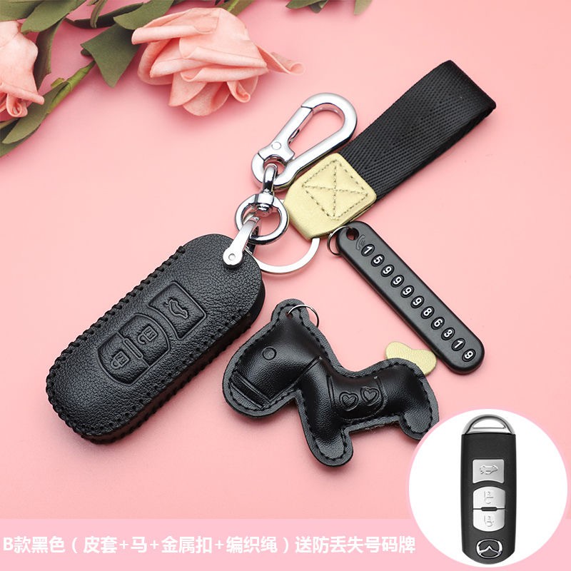 leather Mazda 3, CX5, CX8 car key cover ready stock