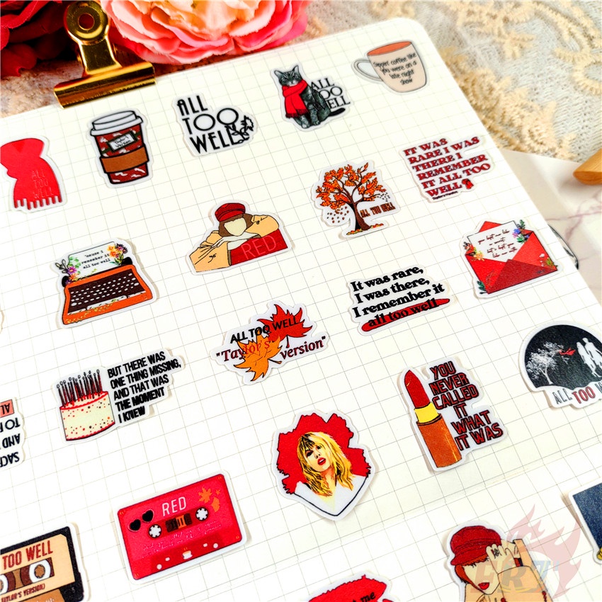 ★★★ Taylor Swift. Miếng Dán Mini Q-1 Trang Trí Sổ Tay Xinh Xắn ★★★ Set 48 Miếng Dán Trang Trí Album Thời Trang DIY