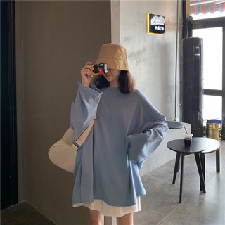 Áo thun dài tay oversize màu pastel