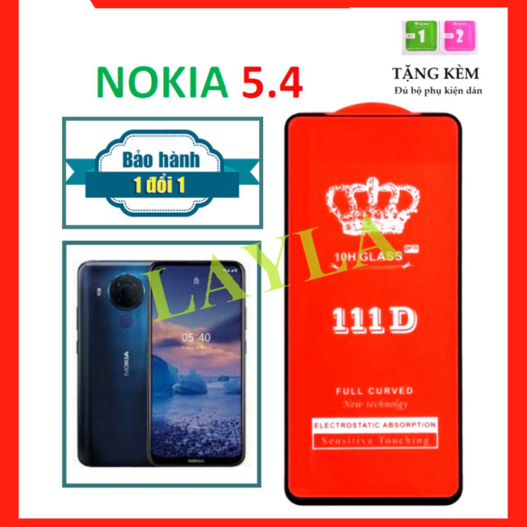 💠CAO CẤP💠 Kính Cường Lực Nokia 5.4 - Full màn hình 111D và trong suốt - Độ cứng 10H - Độ trong suốt cực cao.