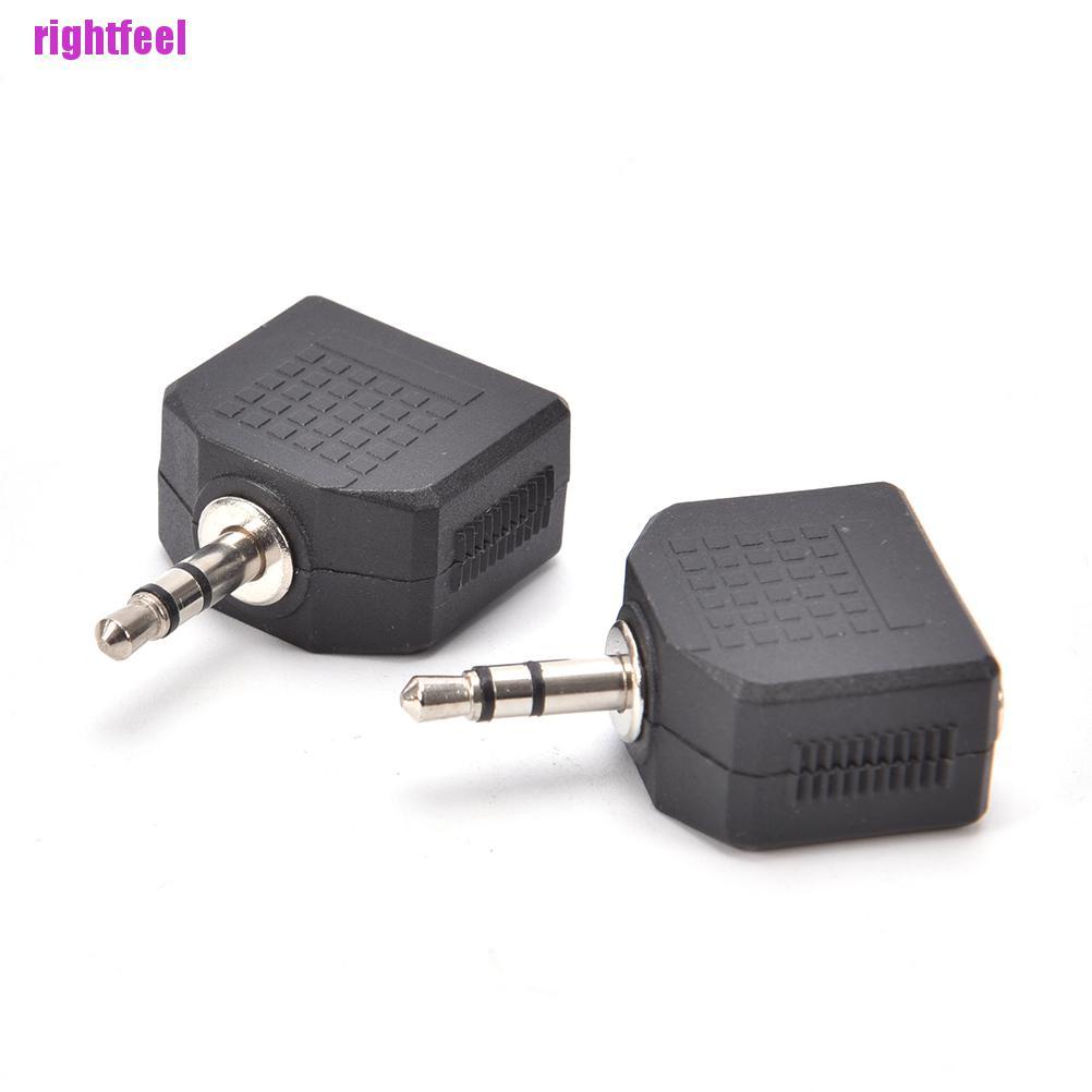 Rightfeel 2PCS Audio 3.5mm Jack Male to Double AUX Female Headphone Y Splitter Adapte