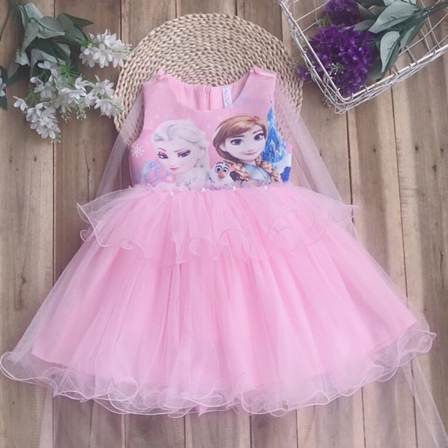 Váy công chúa elsa hồng