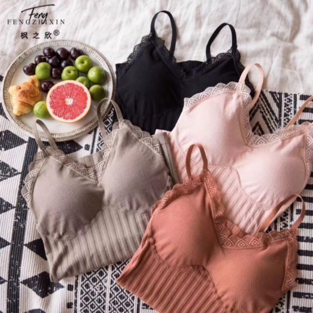 Sỉ áo 2 dây len tăm viền ren co giãn đa chiều | BigBuy360 - bigbuy360.vn