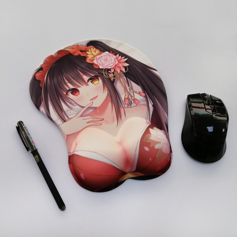 Miếng Lót Chuột Silicone Có Đệm Cổ Tay In Hình Anime Dễ Thương