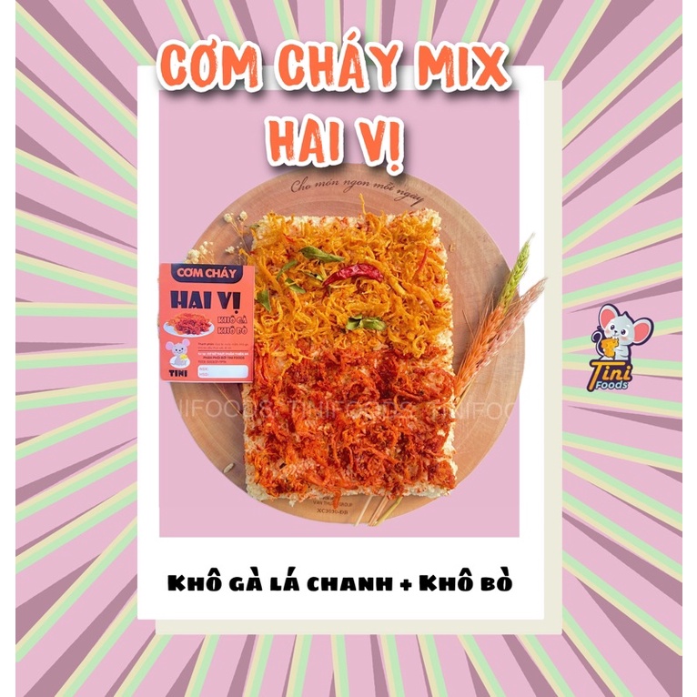 CƠM CHÁY MIX 2 VỊ KHÔ GÀ KHÔ BÒ-GÓI HÚT CHÂN KHÔNG 250GR