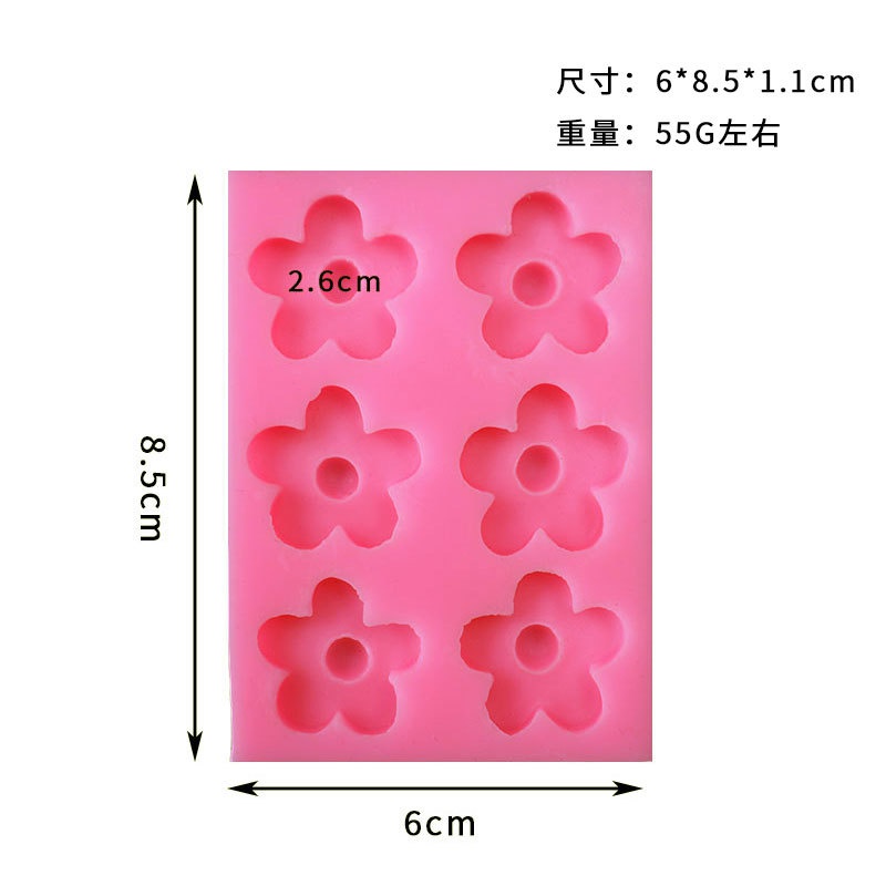 Khuôn Silicone Tạo Hình Làm Bánh Kẹo Hình Cánh Hoa 5 Cánh