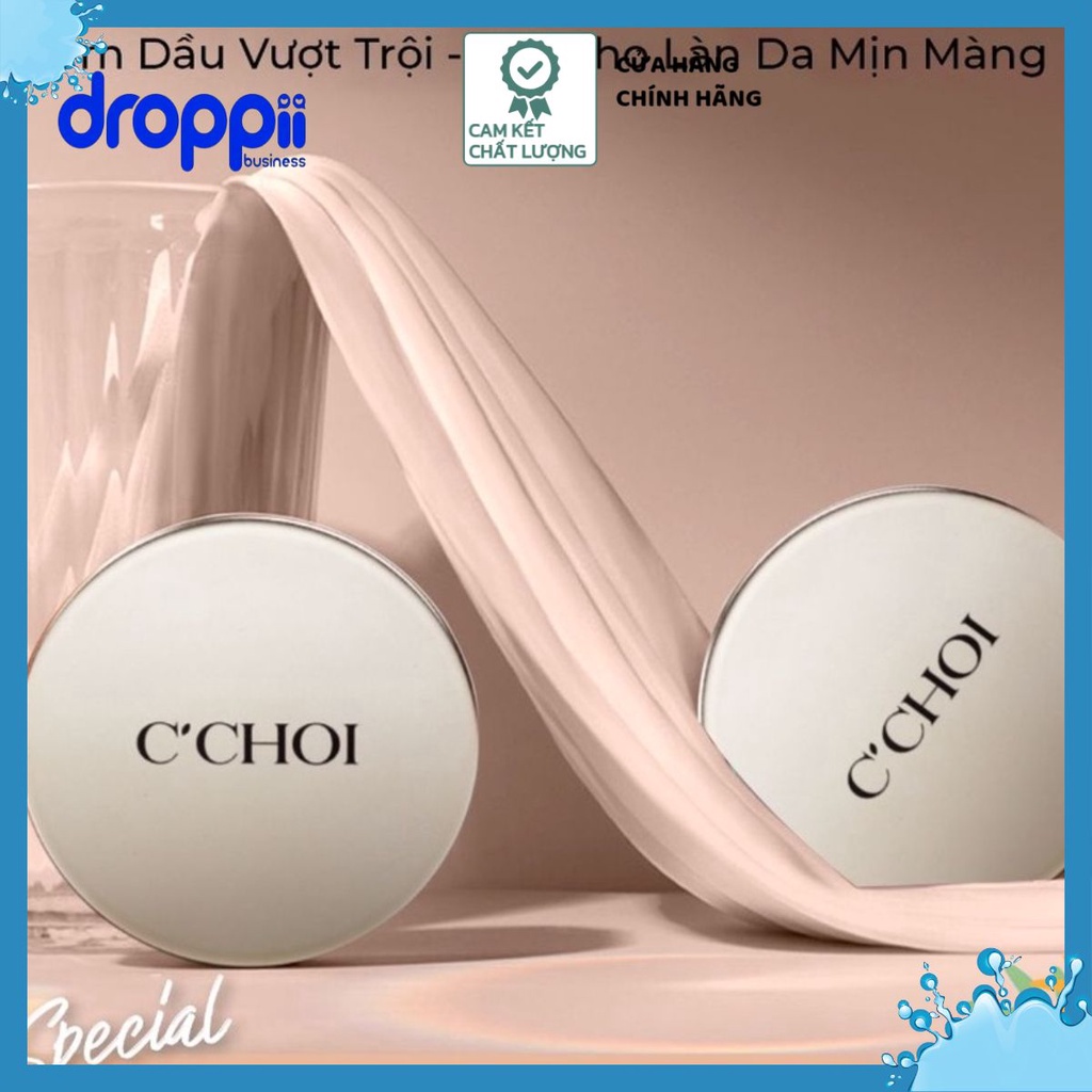 Phấn phủ kiềm dầu chống nước dạng bột che khuyết điểm C'Choi Mineral Velvet Film Powder dành cho da dầu dưỡng ẩm mềm mịn