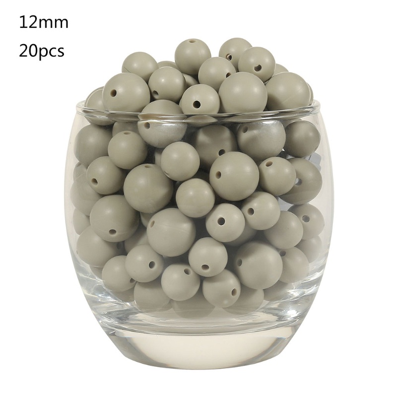 Bộ 20 Hạt Silicone 15mm Tự Làm Móc Khóa Cho Bé