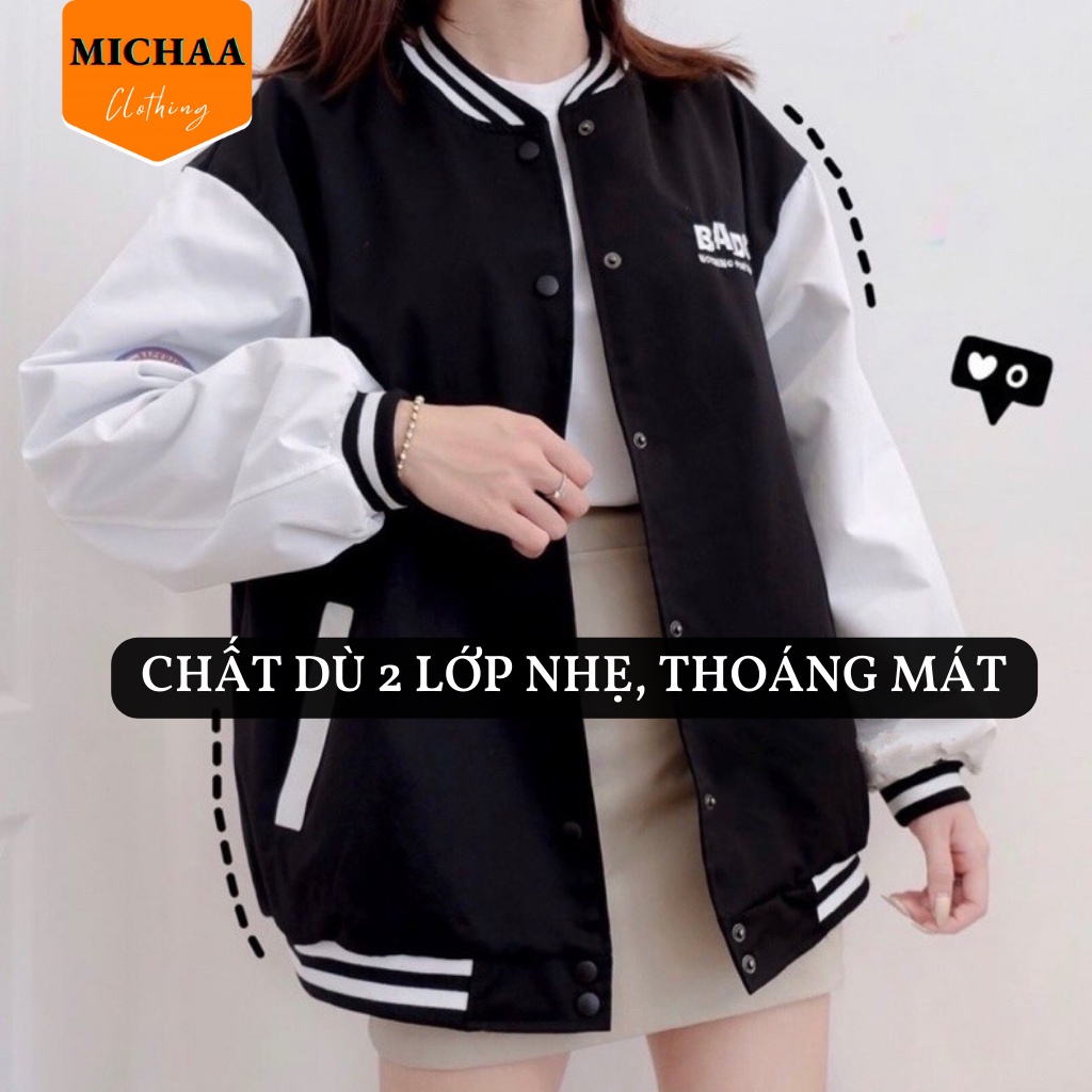 Áo Khoác Bomber Dù BABGE Nam Nữ Ulzzang Unisex Chống Nắng 2 Lớp Thể Thao - MICHAA