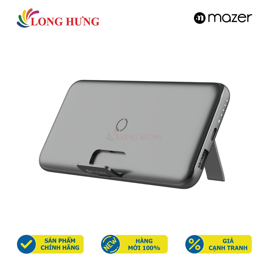 Sạc dự phòng kiêm sạc không dây Mazer Power.Boost CineView Stand 10000mAh PD18W QC3.0 M-EGWX11 - Hàng chính hãng