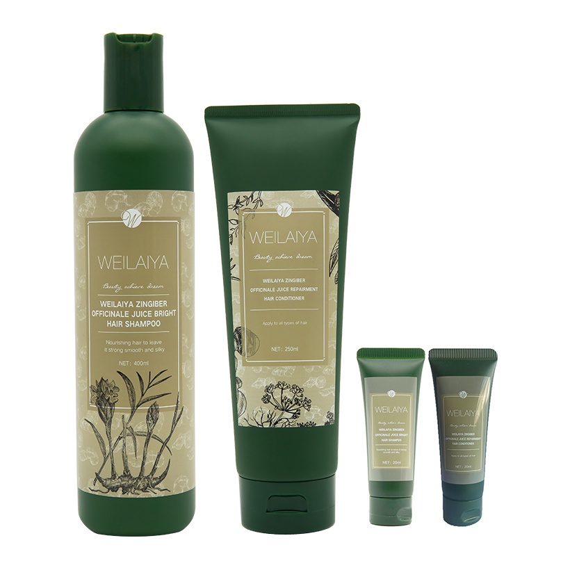 Bộ dầu gội Weilaiya tem nâu Mit Beauty tinh chất gừng kết hợp hà thủ ô giúp mọc tóc ngăn rụng tóc hiệu quả