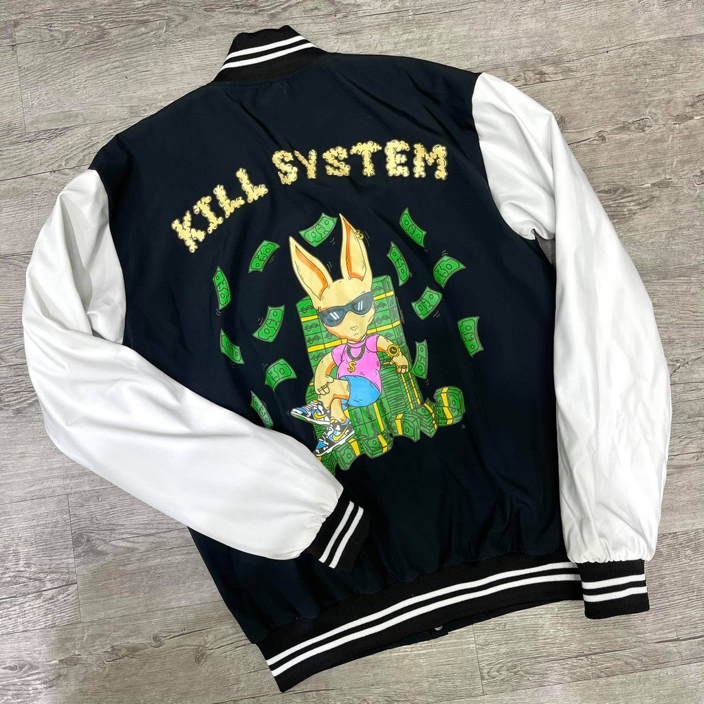 Áo Khoác Dù Bomber Varsity Kill System Đô La Unisex Nam Nữ