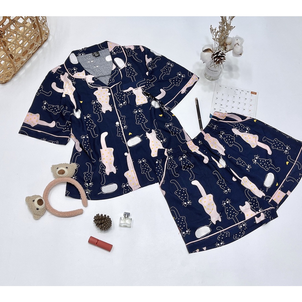 Pijama đùi chất tole lanh hàng VNXK